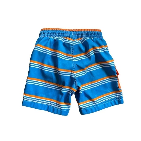 UV Skinz Infant Boys’ Striped Swim Trunks 12-18mos Blue Orange White - Picture 2 of 6